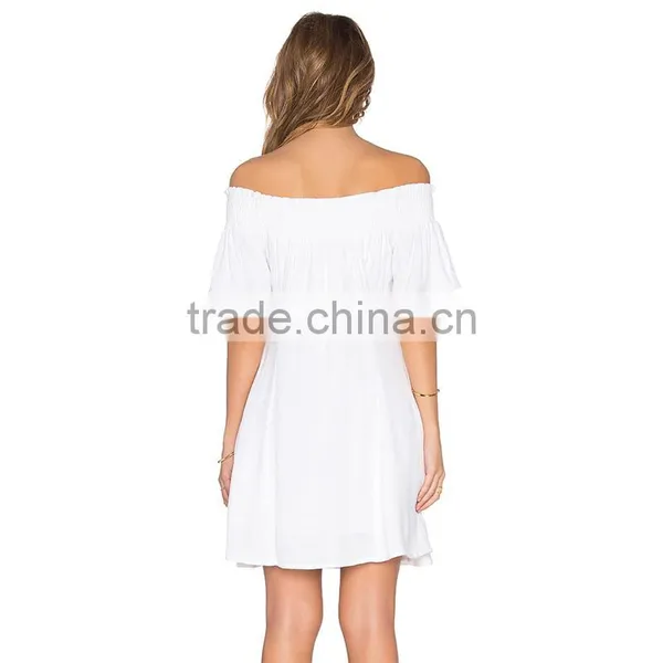 Good Quality Silk Chiffon Dress Patterns Ladies White Backless Short Dress photo-3