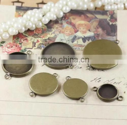 Mix Sizes Round Gemstone Bezel Charms Diy Round Metal Bezel Charms for Jewelry Pendant 2017 photo-2