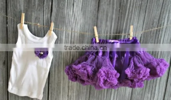 Hot Sale Vintage Baby Outfit Girls Petti Skirt Outfit With Beautiful Flower Headband photo-6