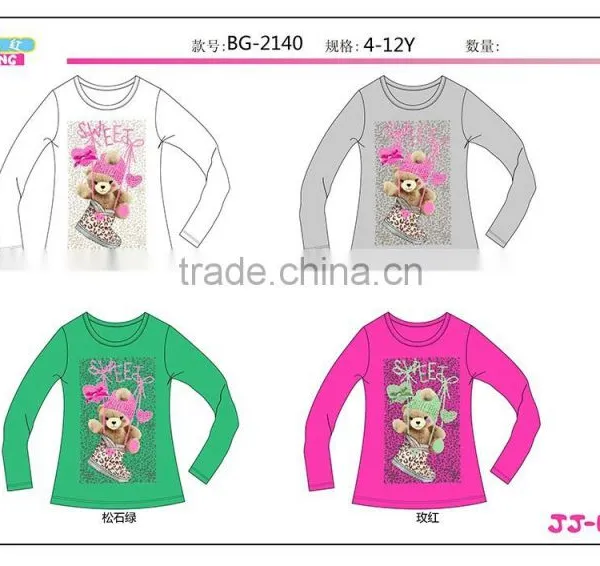 100% Cotton Girl's Long T-shirt Wholesale Lot photo-2