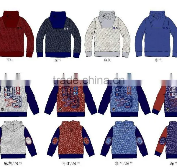 Boy Clothes Children Top Winter Tshirt High Quality Stand Collar Wholesale Plain Hoodies photo-2
