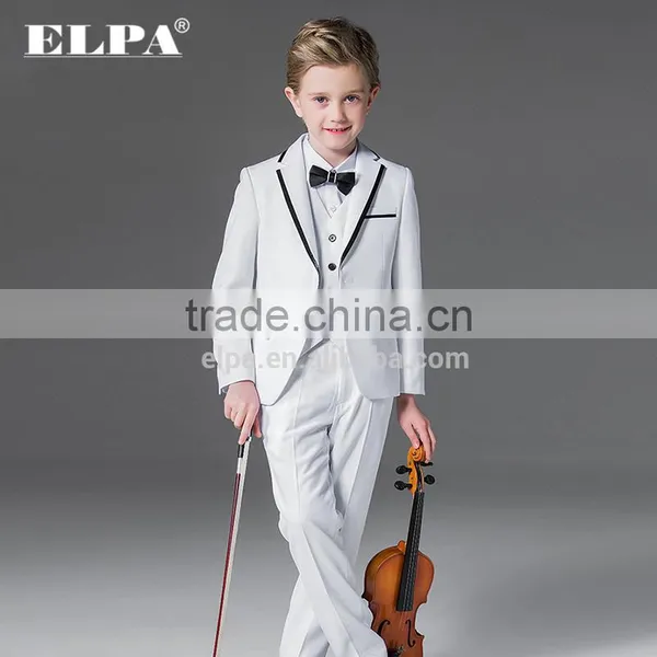 Elpa NXB0082 Formal Designer Fancy Wholesale Black 3 Piece White Boys Suits photo-5