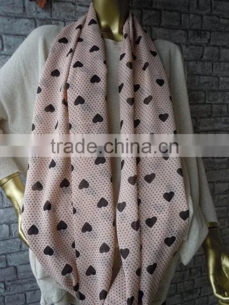 Valentine's Day Gift/ Infinity Circle Scarf, Women Heart Scarf, Infinity Cowl Scarf, Infinity Pink Heart Scarf, Women Fashion, g photo-2