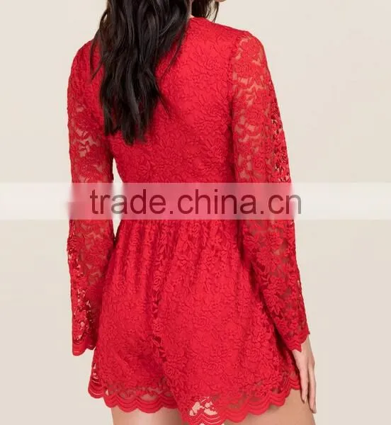Sexy Long Sleeve Lace Club Rompers Jumpsuits Women 2016 photo-3