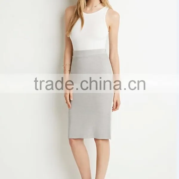 Elegant Unlined Knitted Pecil Skirt Wholesale Mature Women Skirts photo-2