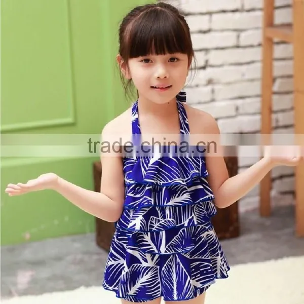 2015 Design Kid Swimsuit One Piece Baby Girls Beach Wear With Cap photo-2