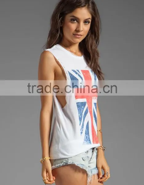 Ladies White Polyester Tank Top photo-2