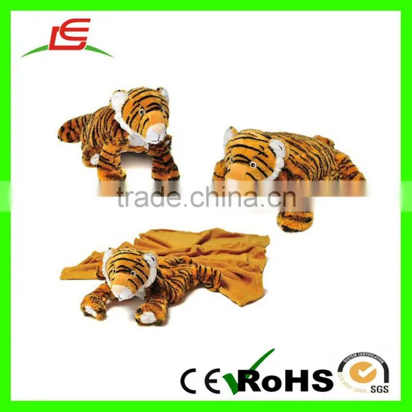 Stuffed Animal Cow Tiger Horse Head Children Pillow Plush Blanket photo-3