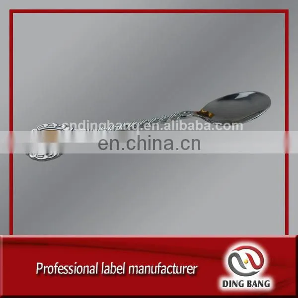 Professional OEM Factory Custom Logo Design Accepted Promotion Cheap Changeable Epoxy Sticker Type Souvenir India Coffee Spoon
