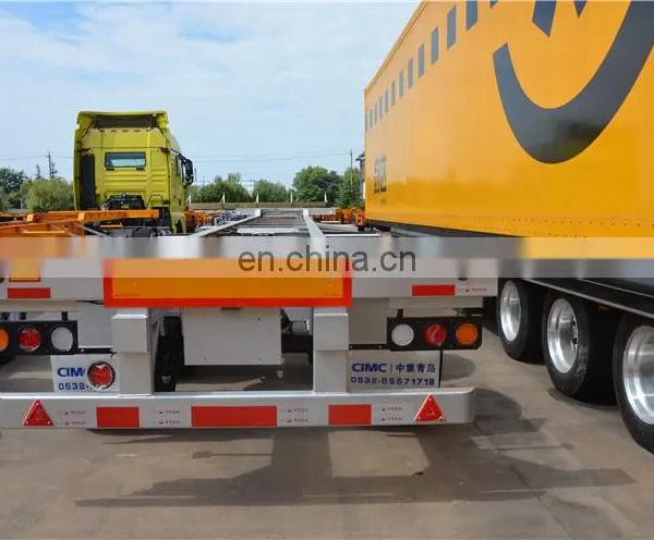 CIMC Stock Flatbed Semi Trailer 3 Axle 40 Tons Container Trailer photo-3