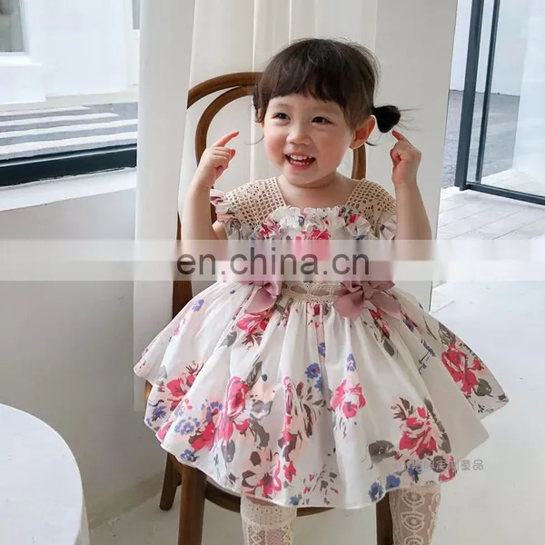 Summer Lolita Spanish Princess Dress Bow Print Sleeveless Ball Gown Vintage Birthday Easter Party Dress For Girl photo-3