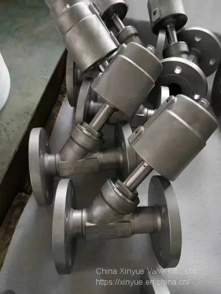 Stainless Steel Flange Angle Seat Valve Pneumatic Angle Seat Valve photo-3