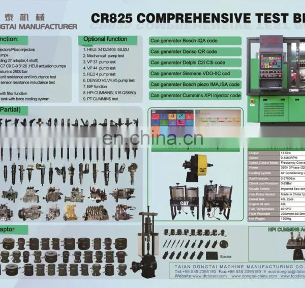 CR825 Multifunctional Diesel Fuel Injection Common Rail Test Bench With HEUI, EUI/EUP, 320D, VP44, BIP, Injector Coding photo-2