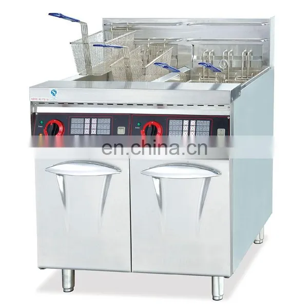 Thermostat Control Double Industrial 2 Tank 4 Basket Electric Deep Fryer With Timers