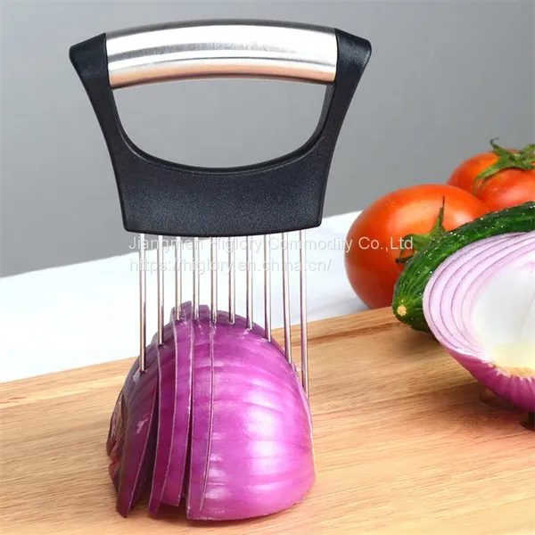 Amazon Kitchen Gadgets Onion Slicer Needle Vegetable Slicer Tomato Cutter Onion Holder photo-4