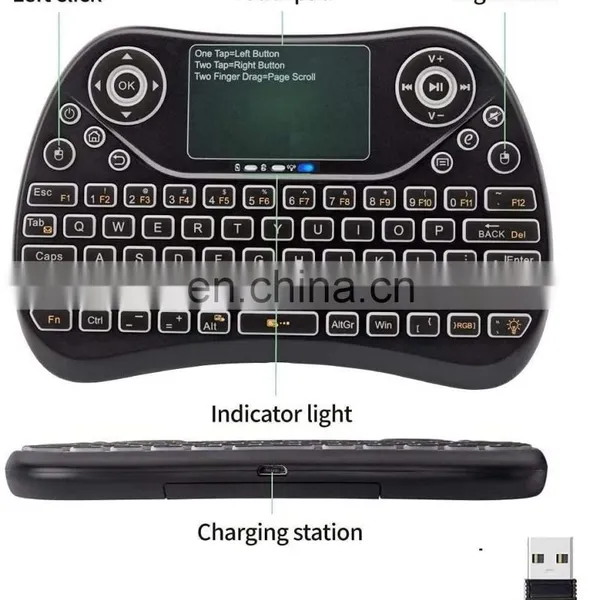 Drop Shipping T2 2.4GHz Wireless Mini Keyboard With Touchpad Mouse and Multimedia Keys for Android tv Box photo-5