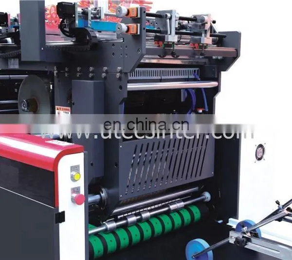 UTM800A CE Approval Certificate Automatic Toy Paper Display Box Window Patching Gluing Machine With Corner V Cut and Creasing photo-5