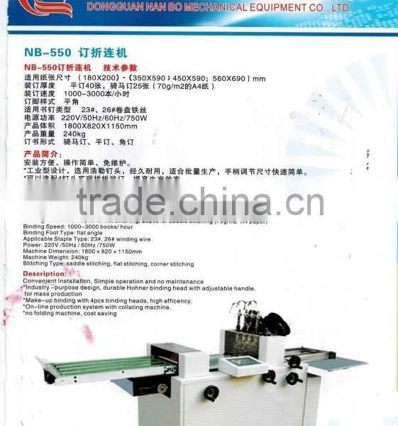 NB-550 Automatic Saddle Stitching Wire Binding and Folding Machine photo-2