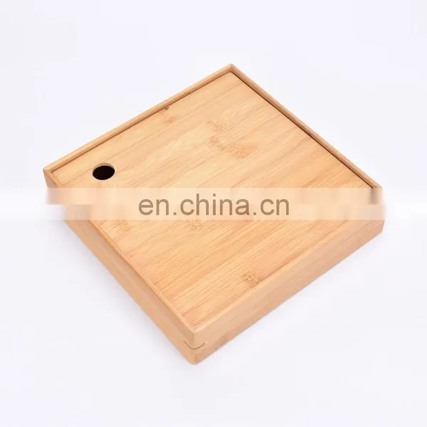 Elegant Design Square Bamboo Snack Serving Tray 4 Compartments Dried Fruit Storage Box With Bamboo Lid Pantry Organizer photo-5