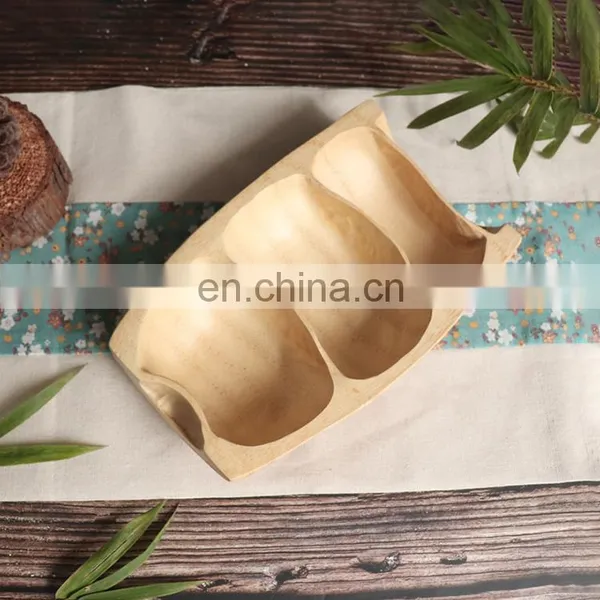 Handmade Bamboo Root Dry Fruit Plate Multifunctional Bar Hotel Ramadan Wedding Decoration Wooden Decorations photo-5