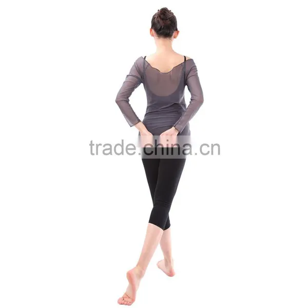 Factory Direct Sale Long Sleeve Stretchy Mesh Adult Dance and Yaga Top photo-6