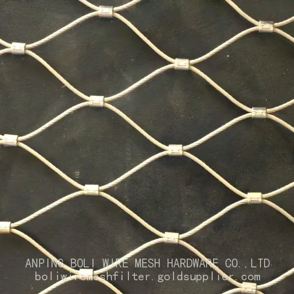 Woven Stainless Steel Wire Rope Safety Net for Staircase & Balcony Protection photo-2