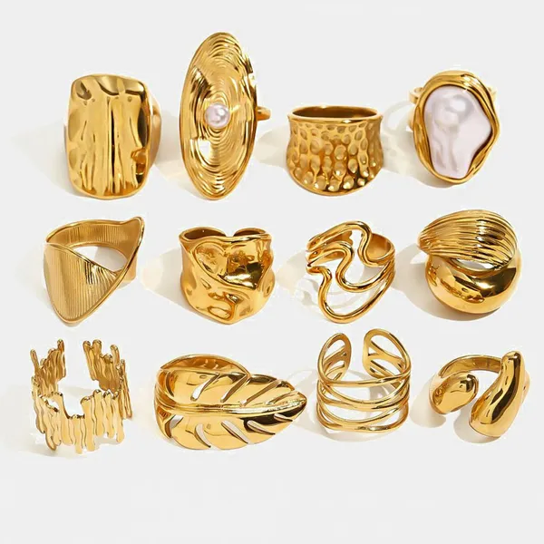 Wholesale 18K Gold PVD Plated Ring With Scratch Resistant TiN Layer photo-3