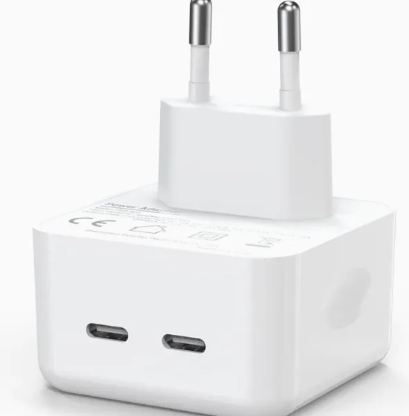 35W Dual USB-C PD Charger Fast Charging Adapter for IPhone Samsung IPad and USB-C Devices