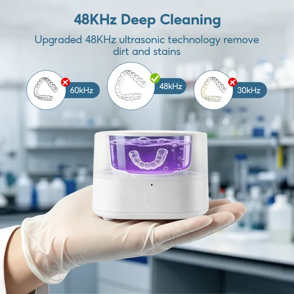 Ultrasonic Jewelry Cleaner, 48KHz Ultrasonic Cleaner Machine for Jewelry, Rings, Watch Strap, 304 Stainless Steel Tank photo-3