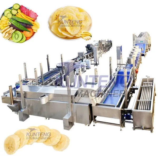 Efficient Banana Slice Potato Chip Frying Production Line Fruit Slice Chicken Frying Equipment EPC