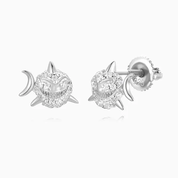 Shining Star Jewelry New Arrival Hip Hop Mens VVS Moissanite Shark Stud Earrings