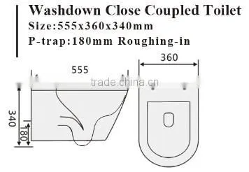 Wall Hung Toilet P-trap 180mm Round WC Pan for Concealed Cistern or Console Flushing Cistern WATERMARK WC-6013 Quality Choice photo-2