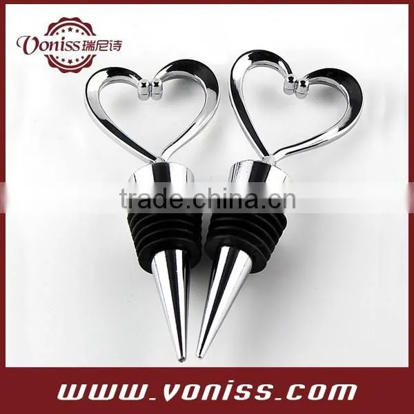 Heart Wine Bottle Stoppers Love Theme Wedding Favors Stainless Steel Bottle Plug Wine Plug Reusable Sealed Red Wine Saver