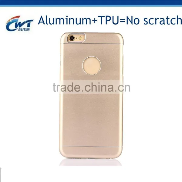 Luxury Full Protective Aluminum Metal Clear TPU Back Case For IPhone 6S photo-2