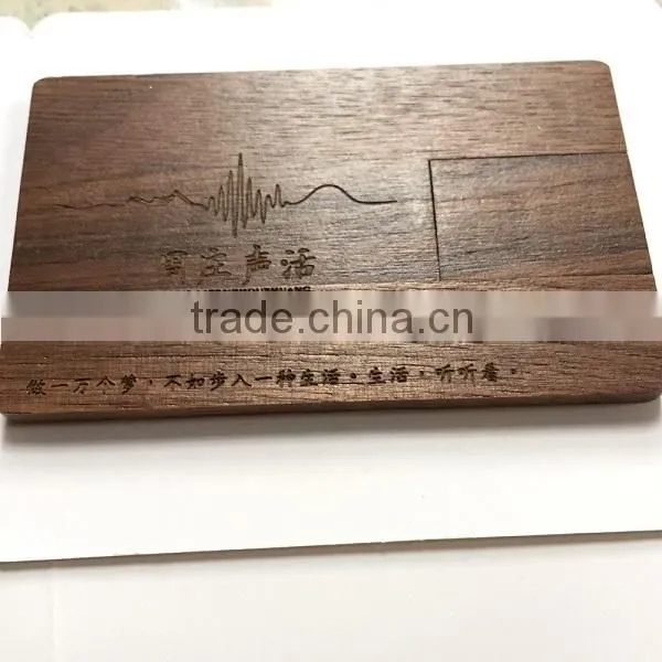 Brown Color Wooden Flash Usb With Card Shaped photo-3