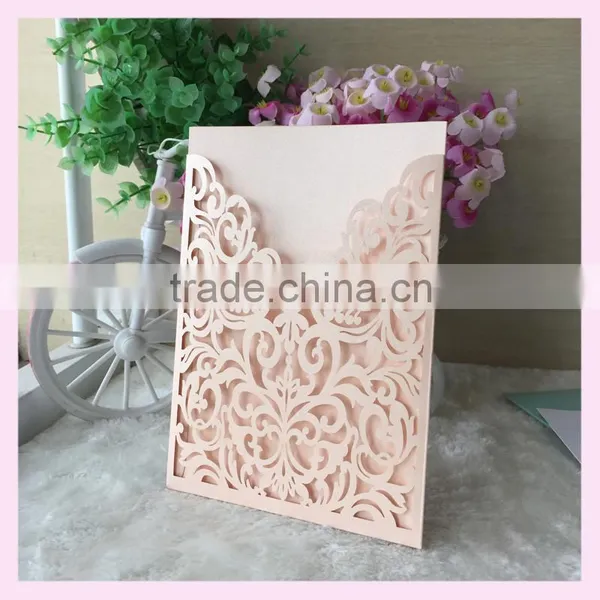 Custom Letterpress Invitations Cards Paper Craft Laser Cut Pocket Thank You /greeting Cards Tiffany Blue Wedding Decorations Quality Choice photo-6