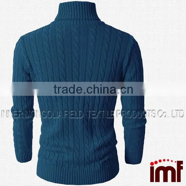 Mens Casual Turtleneck Slim Fit Pullover Sweaters With Twist Patterned photo-3