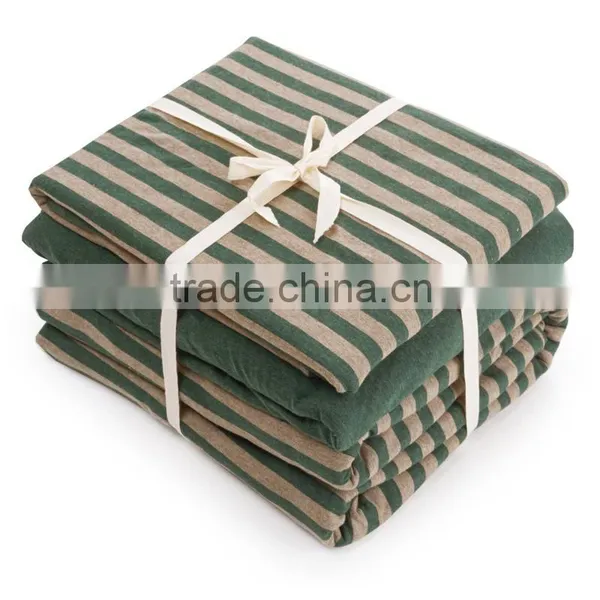 Spinning Knitted Striped 4pcs Bedding Sets/Cotton Striped 4pcs Bedding Sets photo-3
