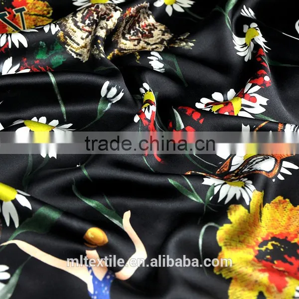 Digital Printed Plain Satin Silk Fabric for Dressing With 16mm photo-6