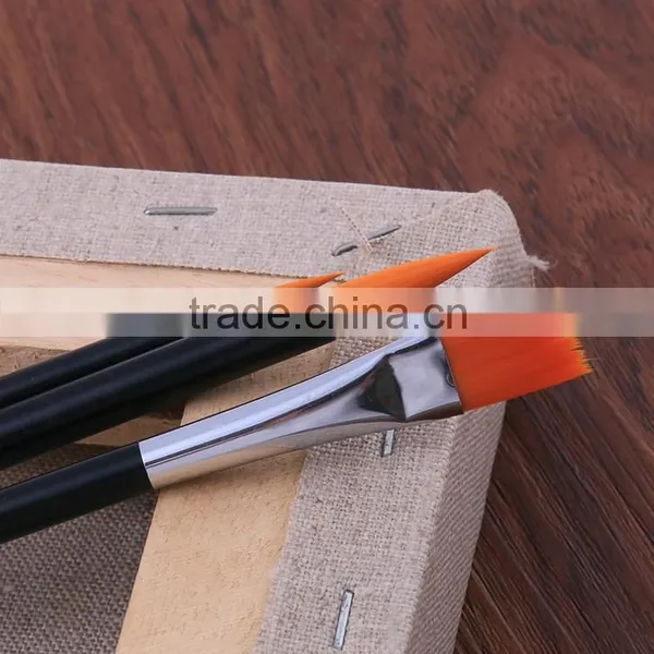 Hot Selling 3pcs Set Round And Flat Shape Nylon Hair Artsit Brush photo-6