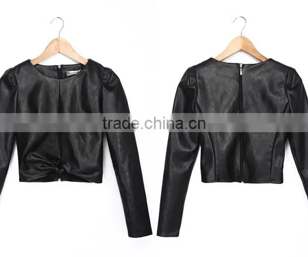 2017 Latest Fashion Top Design Wholesale Latest Model Leather Tops photo-4