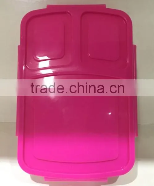 Plastic 3 Compartment Lunch Box Kids Lunch Box Transparent Plastic photo-4