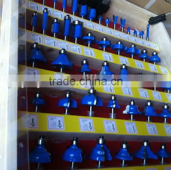 TC-050A 50PCS TCT Router Bit Set Blue Colour Quarter Inch Shank In Wooden Display Box photo-3