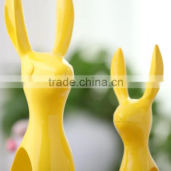 Handmade Craft Big Ears Unique Desgin Ceramic Easter Rabbits for Wholesale photo-4