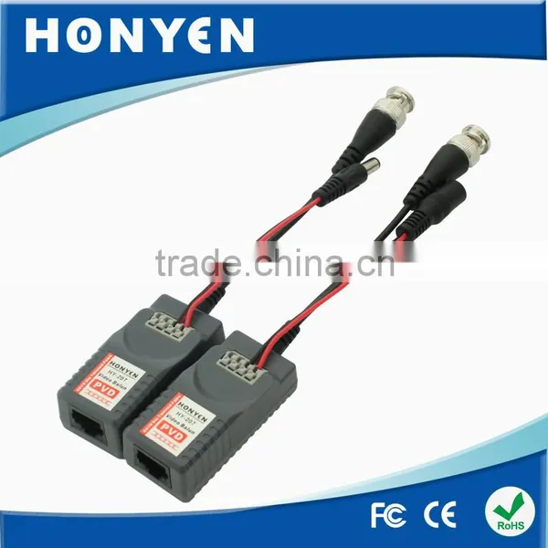 Power, Video, Data 3 in 1 Single Channel Passive Video Balun Connector HY-207