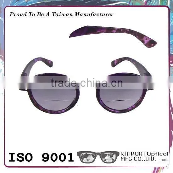 Novelty Retro Colored Tortoiseshell Pattern Round Frame Bifocal Sunglasses photo-2