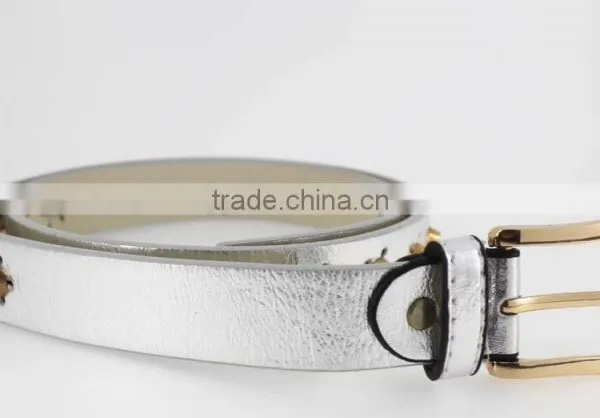 Fashion Metal Studded Women Jeans Belt With Shiny PU Leather for Jeans in Yiwu photo-4