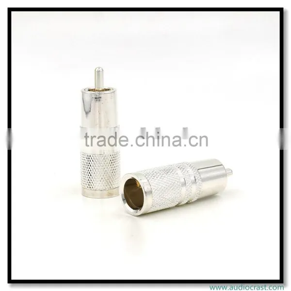 Customized Made Pure Copper Silver Plated RCA Audio Plug Connectors HIFI Tube Amplifier photo-3