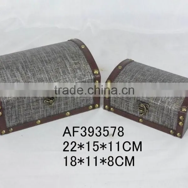 11cm H Leather Gift Jeweled Wood Box