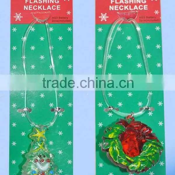 Santa Flashing Pendant Christmas Tree Snowman Reindeer LED Pendant Necklace photo-2
